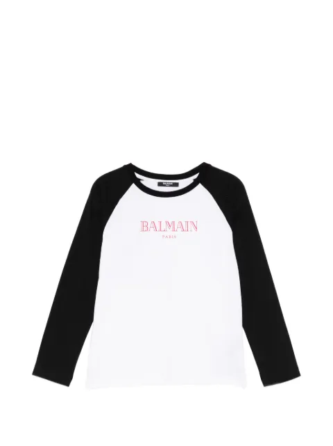 Balmain Kids playera con logo estampado