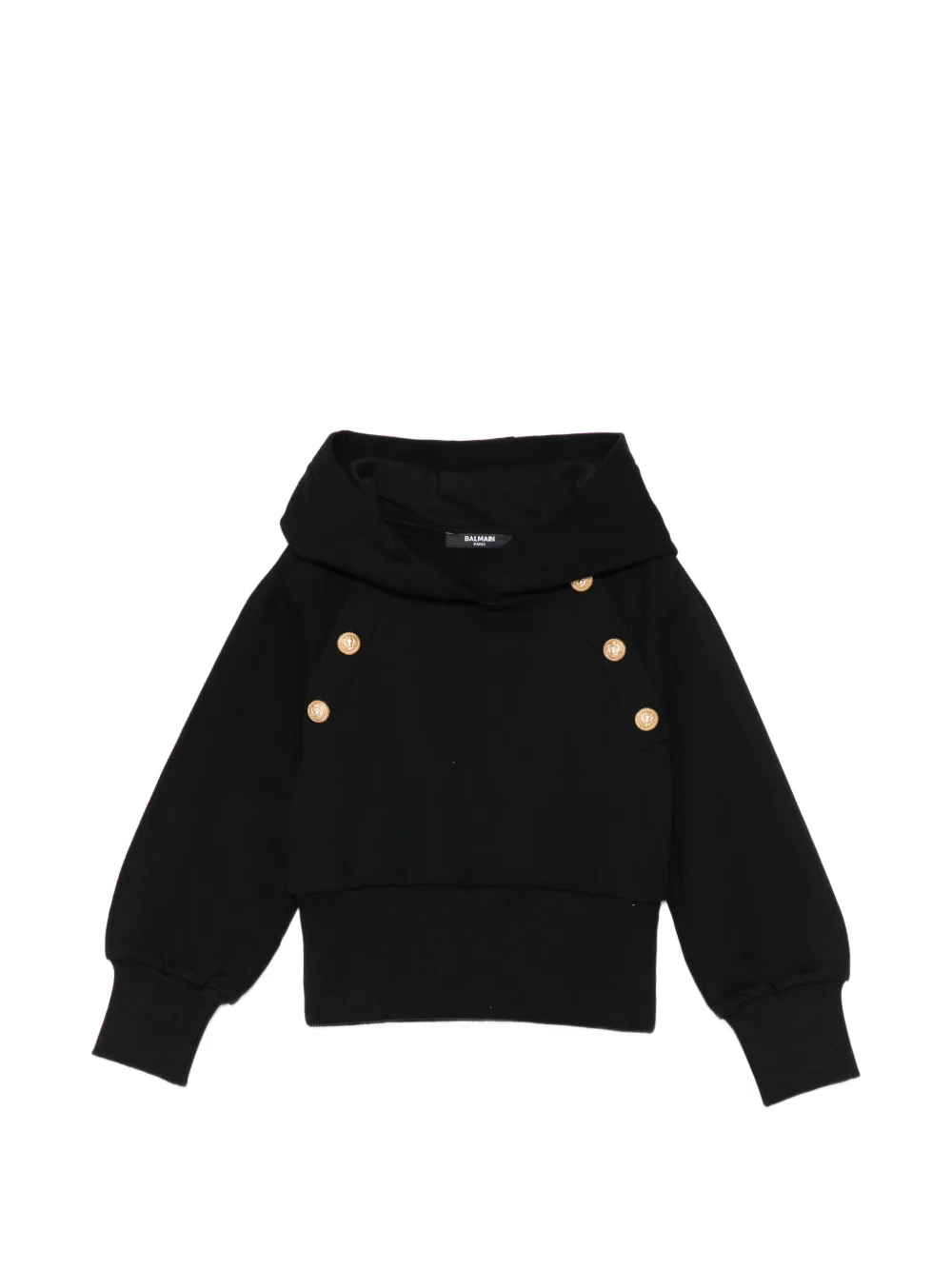 Balmain Kids button-embellished hoodie - Nero