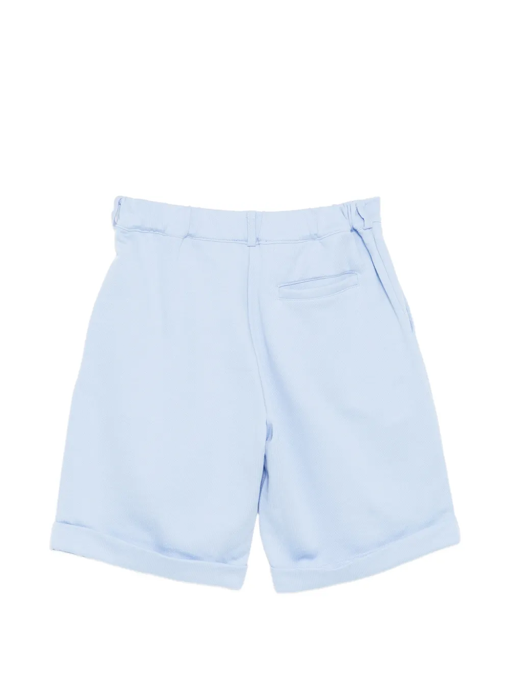 Balmain Kids Geplooide katoenen shorts Blauw