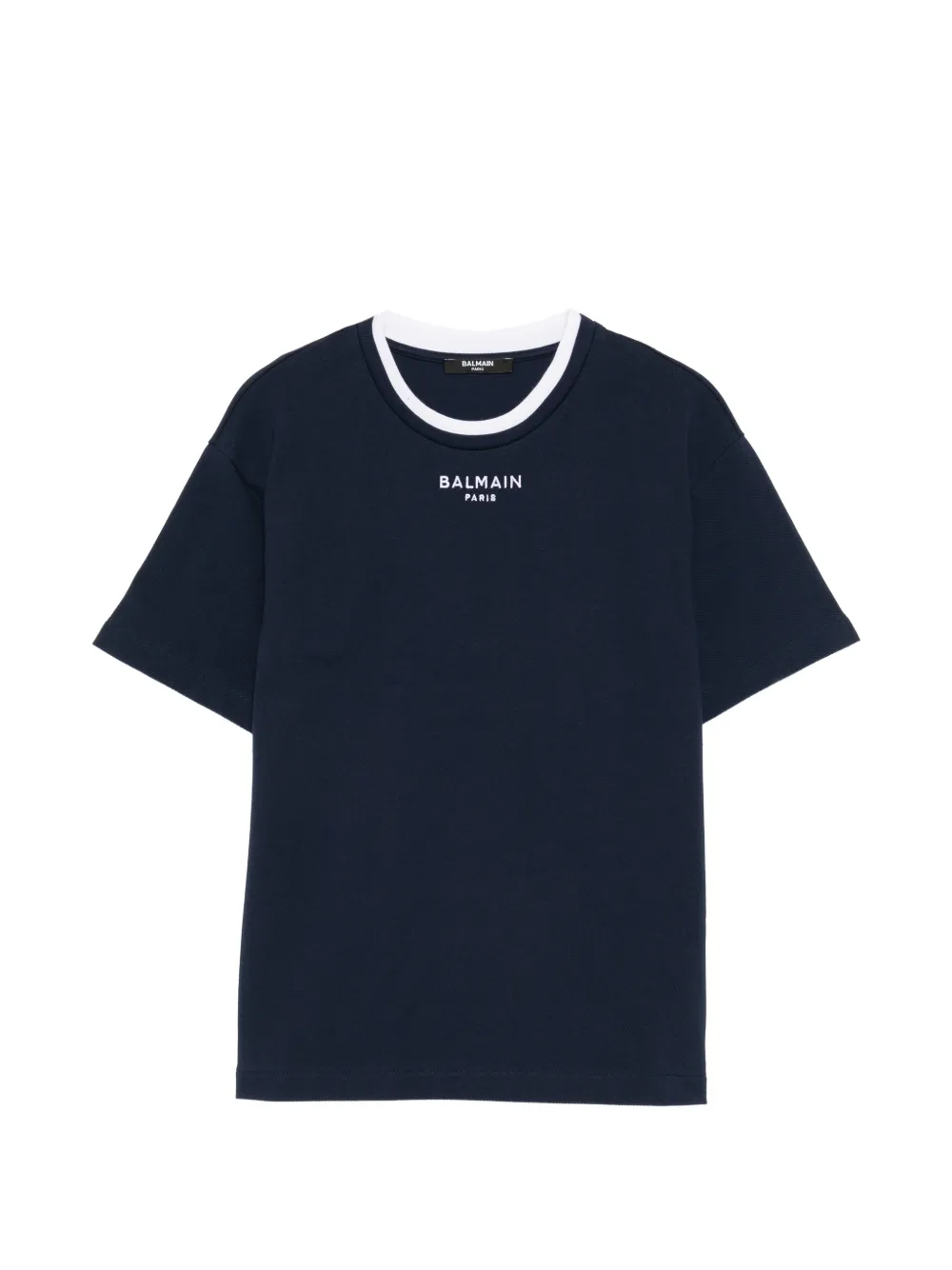 Balmain Kids logo-embroidered T-shirt - Blu