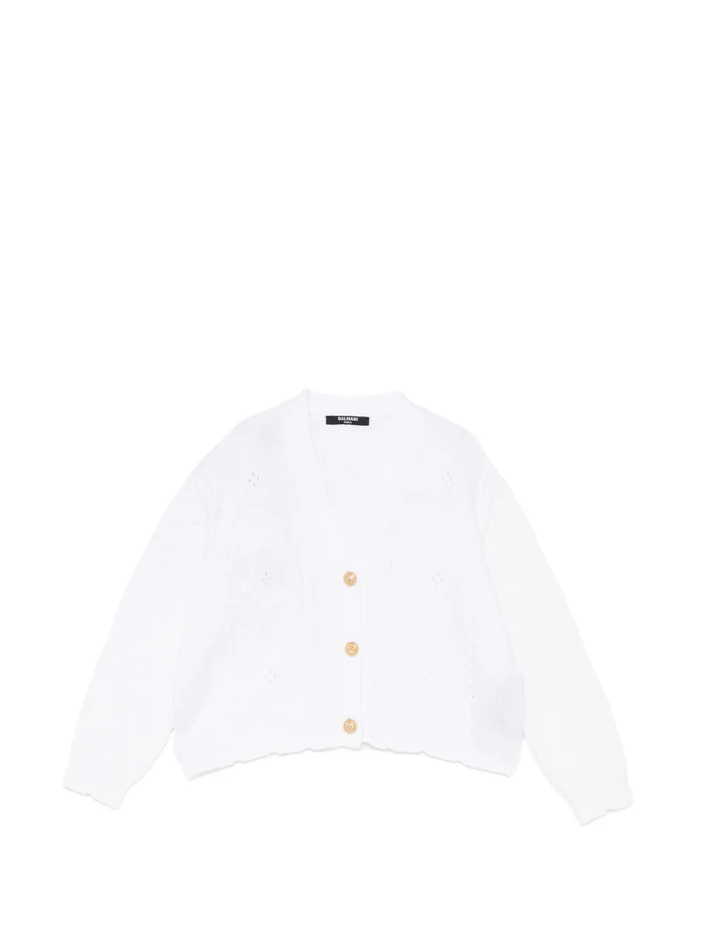 Balmain Kids button-up knitted cardigan - Bianco