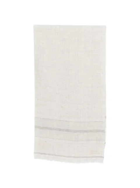 Zegna striped fringe scarf