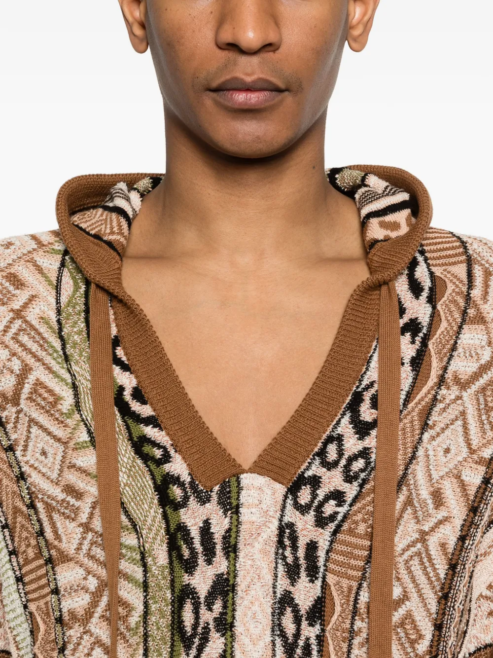 Patterned Knitted Hoodie