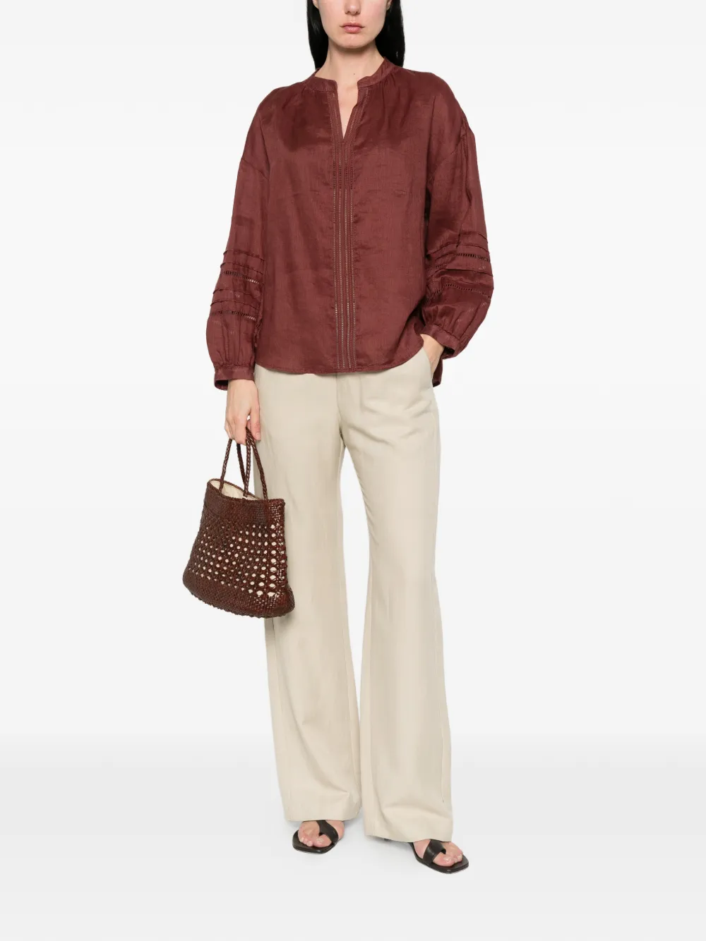  Jcsophie Leslie Perforated Blouse - Brown 