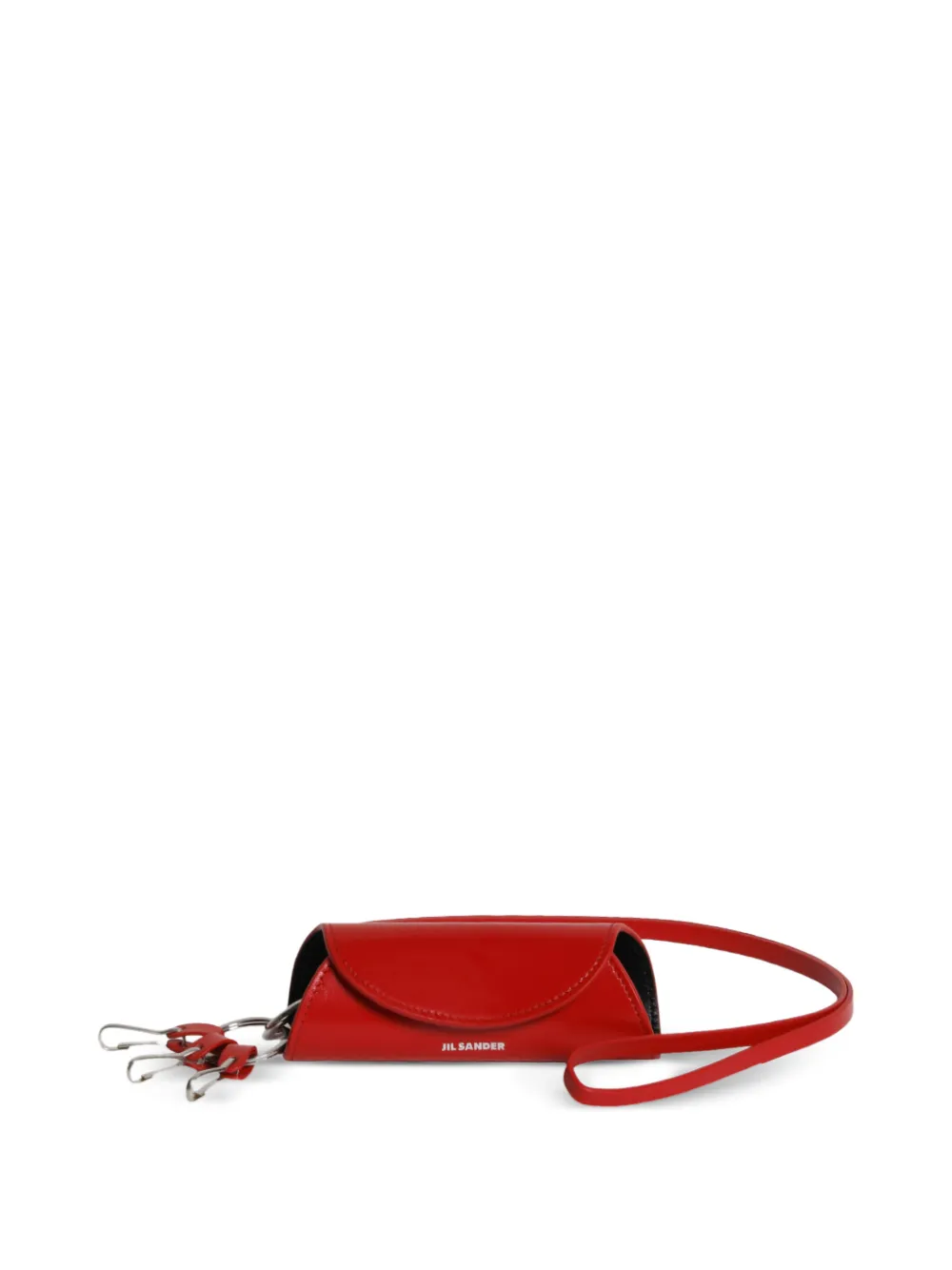  Jil Sander Cylindrical Keyring Wallet - Red 