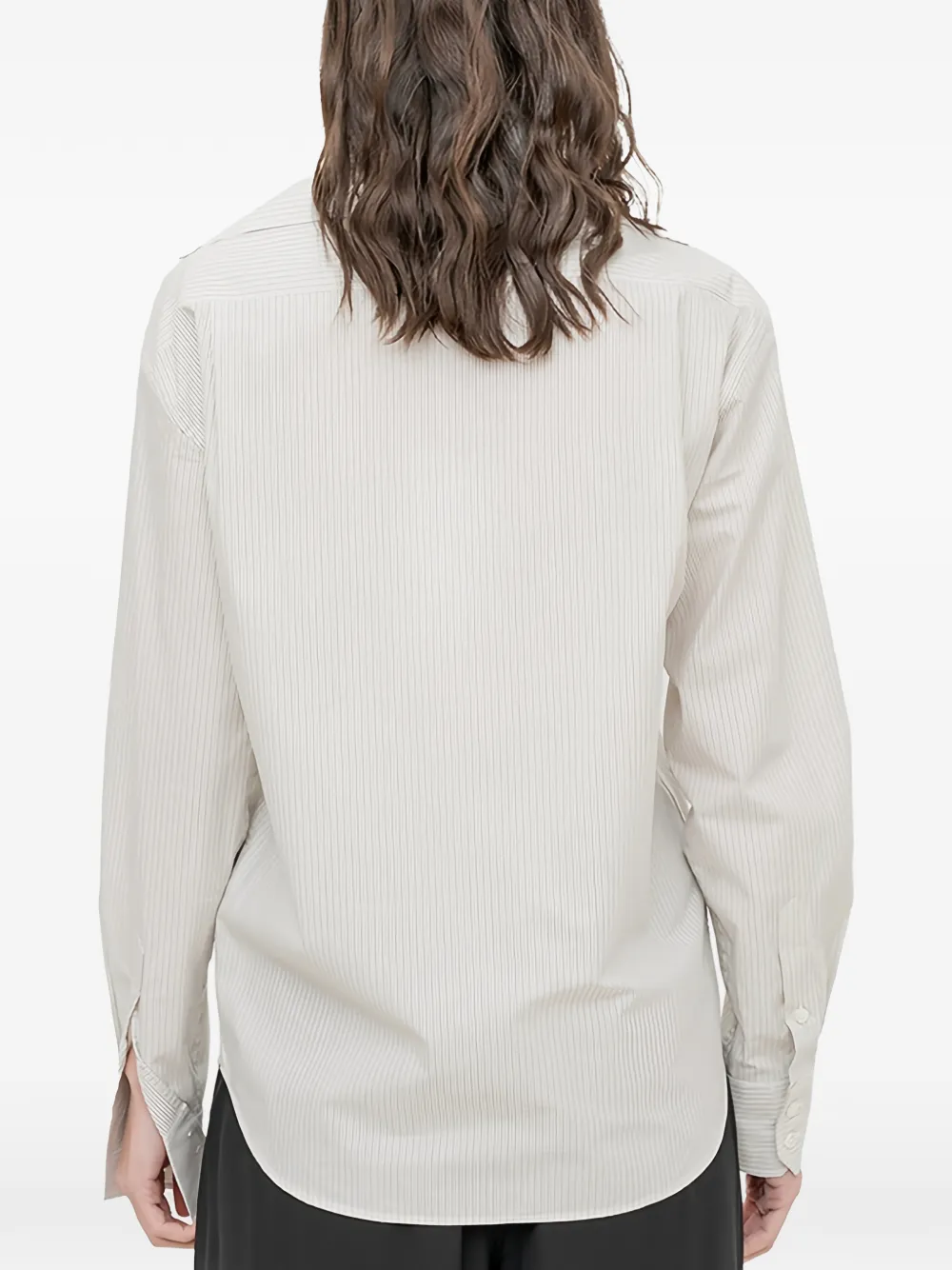 MM6 Maison Margiela Blouse met krijtstreep en V-hals Blauw