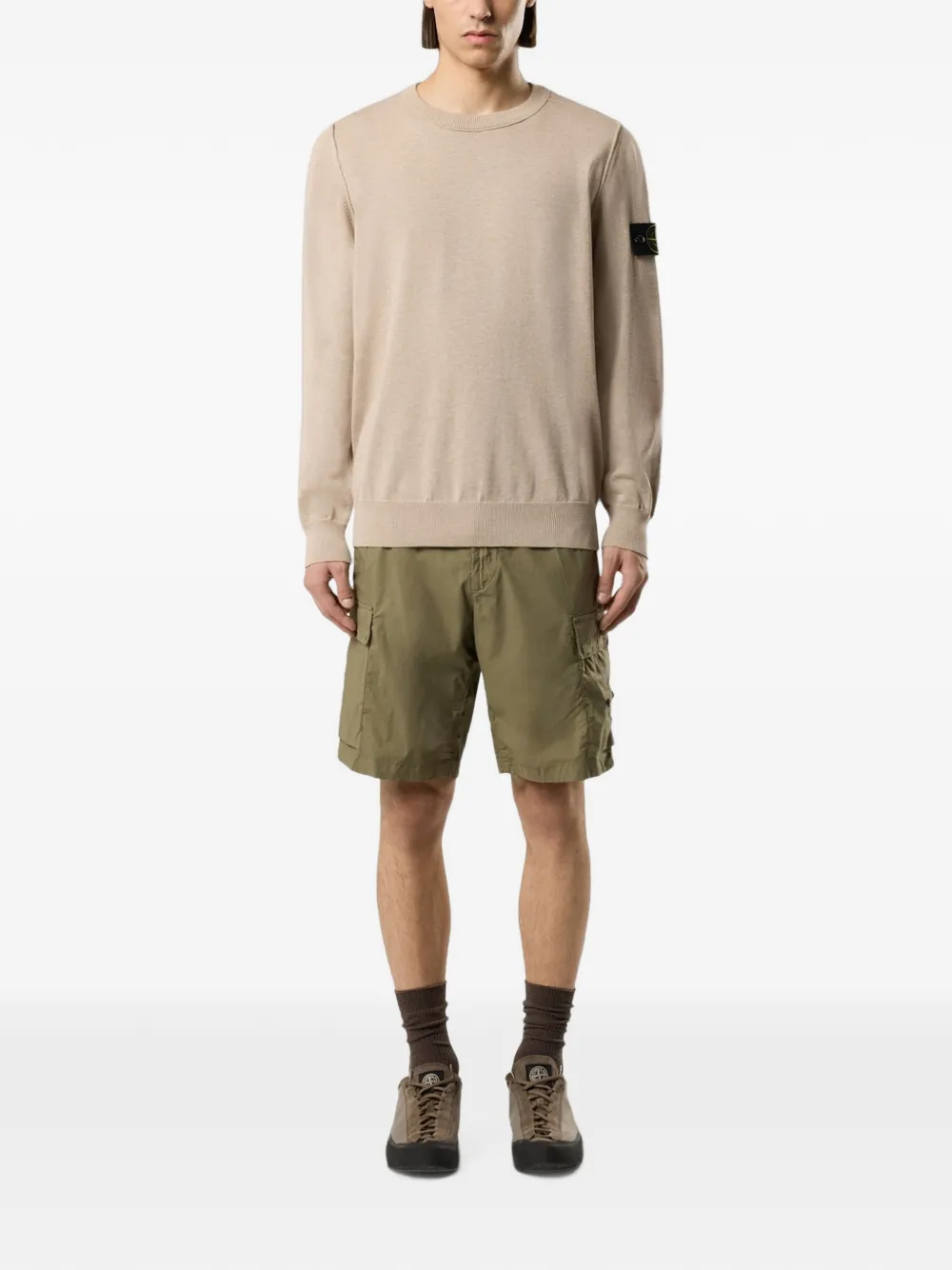 Stone Island Trui met ronde hals en patch Grijs