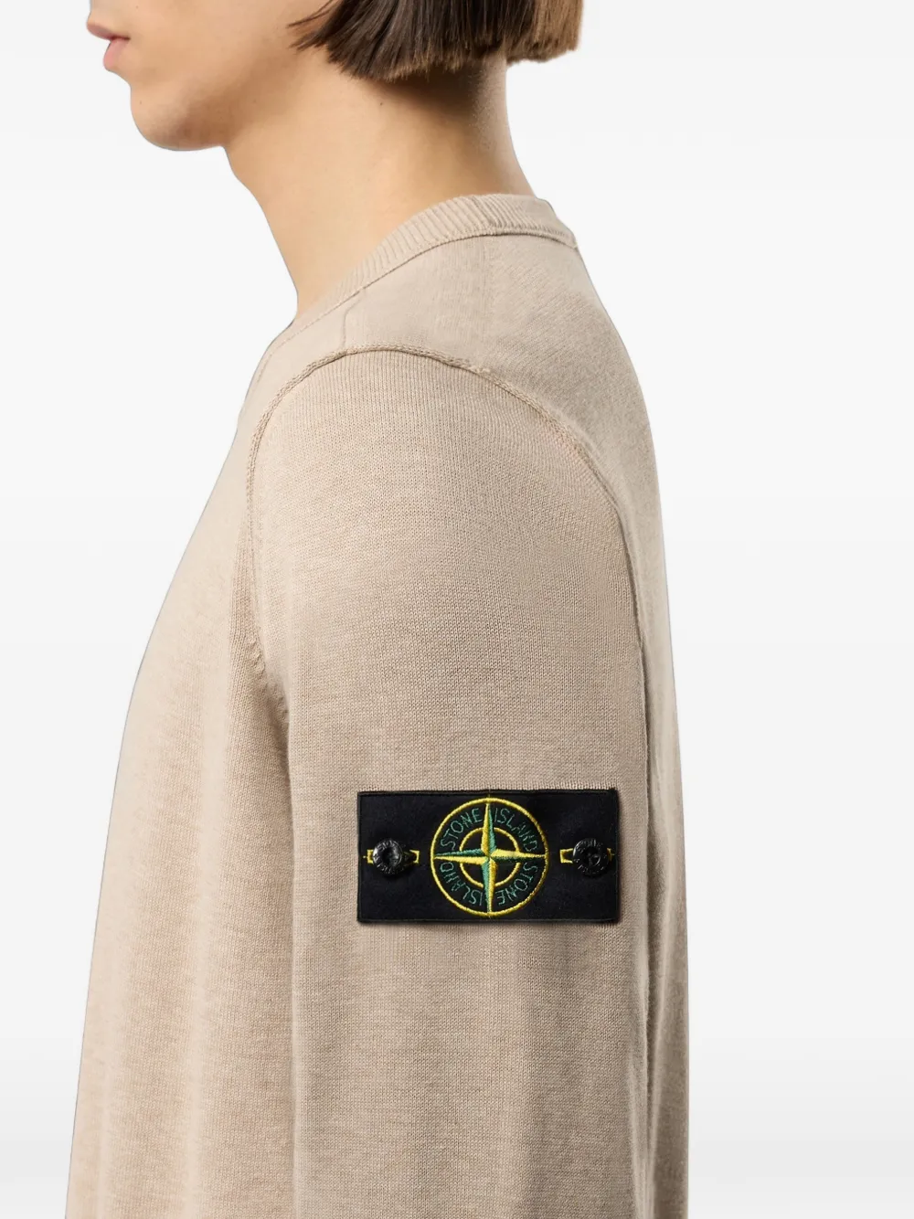 Stone Island Trui met ronde hals en patch Grijs