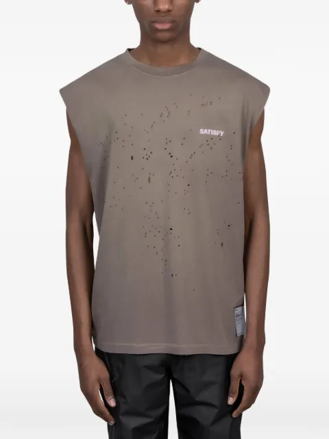 Satisfy MothTech distressed logo-print vest