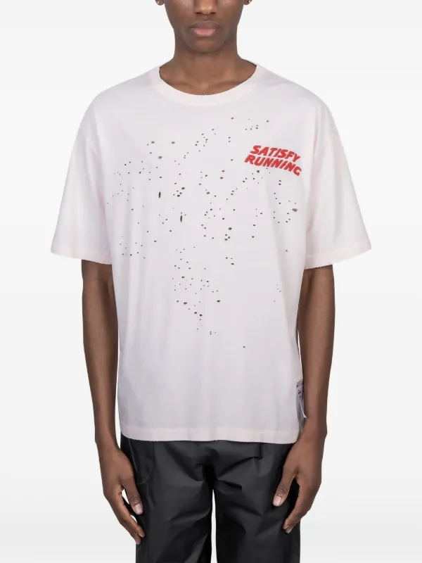Satisfy ダメージ ロゴ Tシャツ | ホワイト | FARFETCH JP