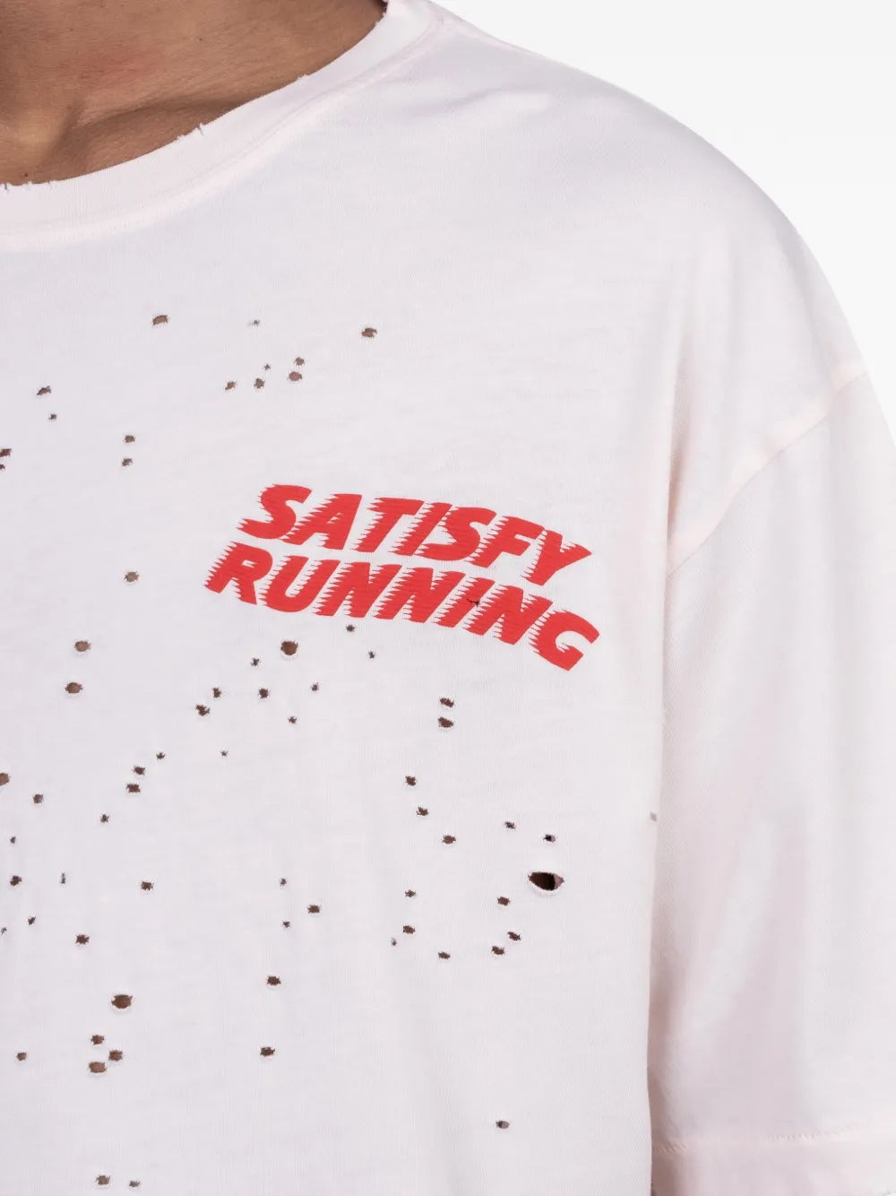 Satisfy ダメージ ロゴ Tシャツ | ホワイト | FARFETCH JP