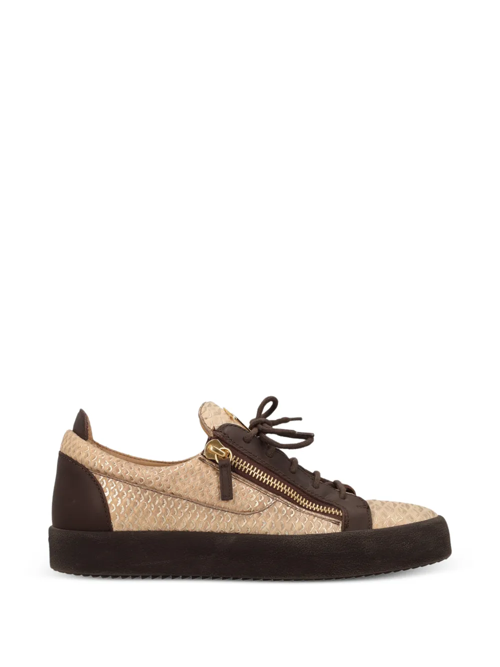 Giuseppe Zanotti Vintage Zanotti Frankie snake-print leather sneakers - Neutrals