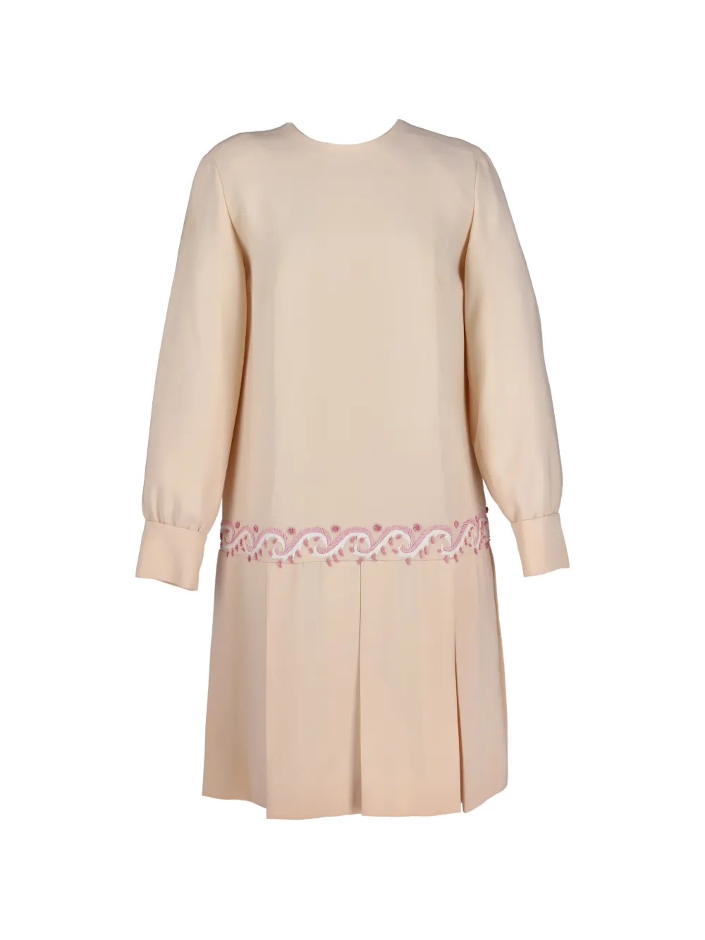 Vintage Abito midi con ricamo 1960-1970 - Toni neutri