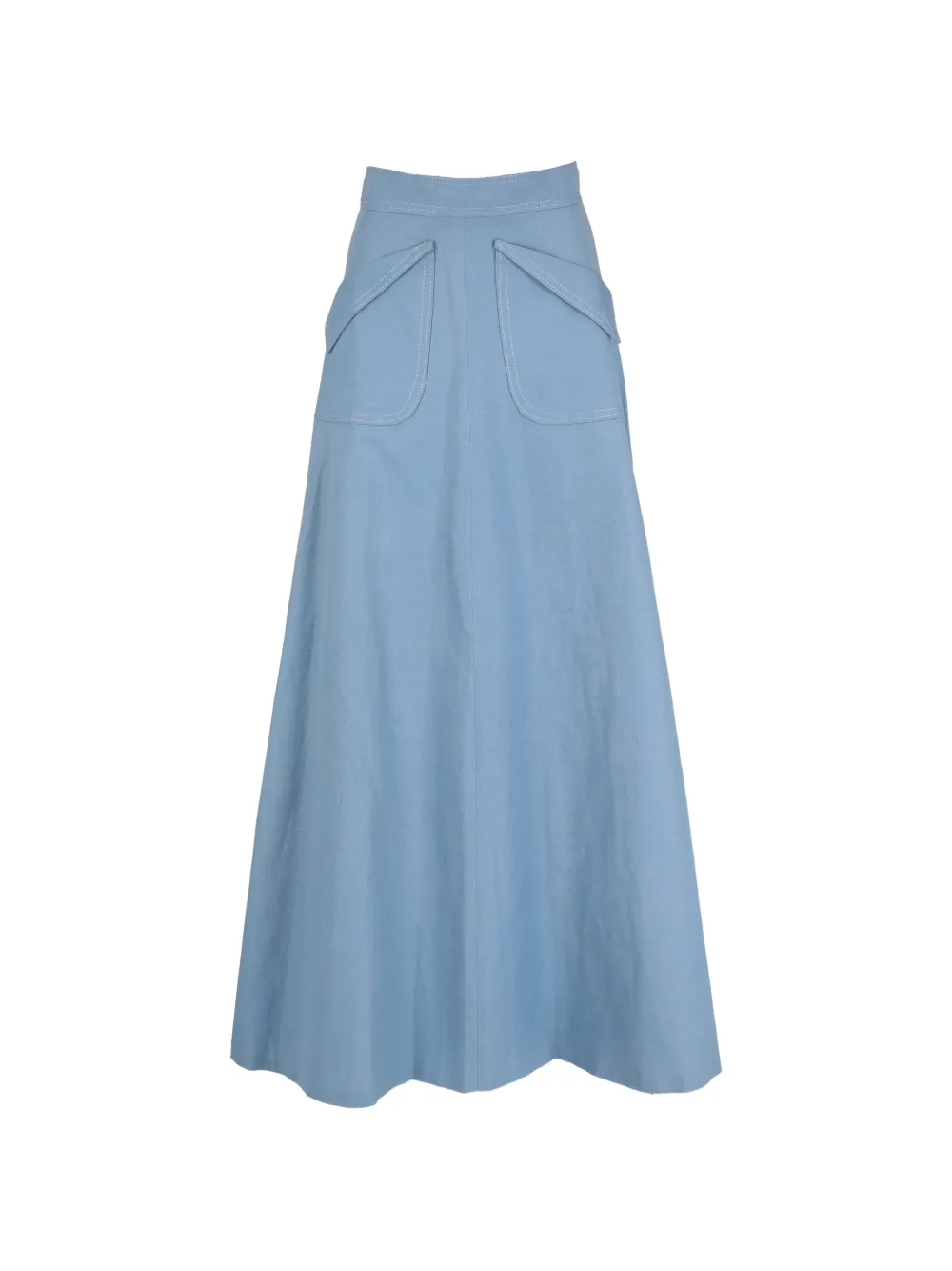 Vintage pocket-detail cotton maxi skirt - Blu