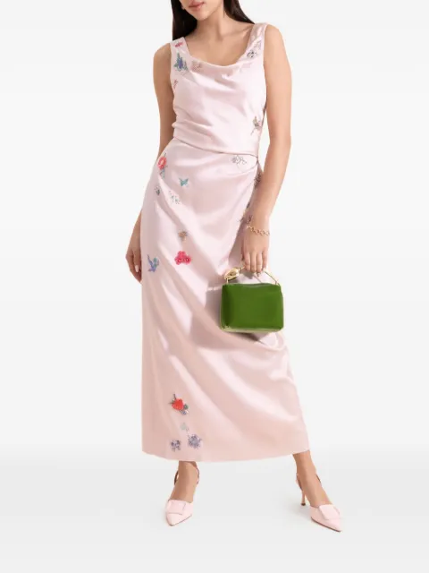 ERDEM vestido con cuello desbocado y detalles florales