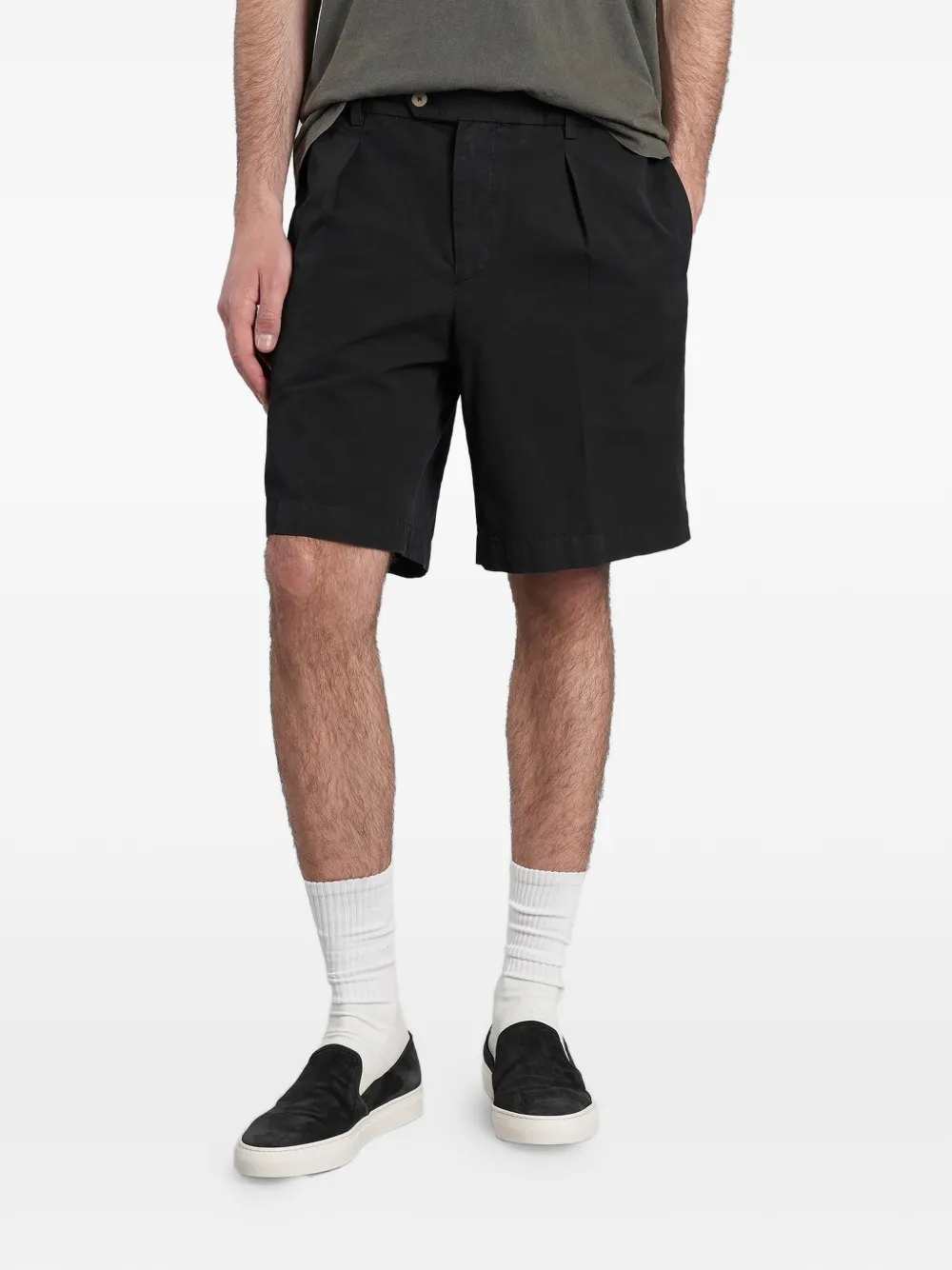 Briglia 1949 pleated-detail flap-pocket shorts - Nero