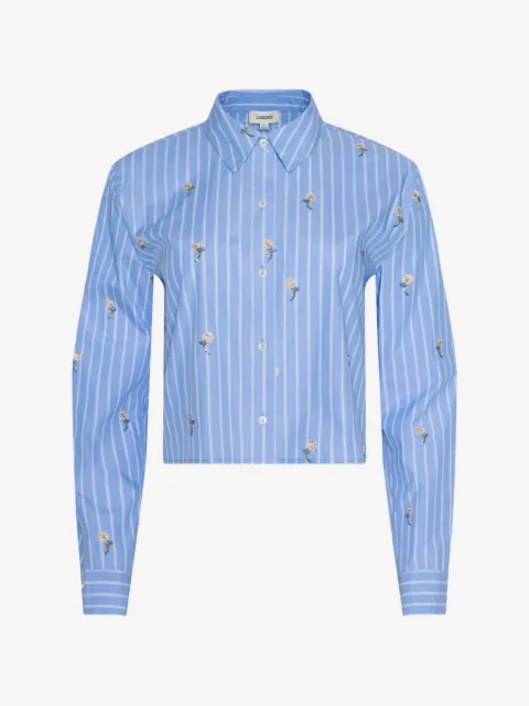 L'Agence floral striped shirt