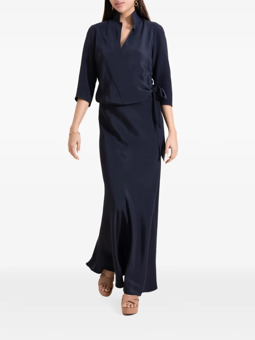 Peter Cohen Wrap Maxi Dress - Blue 