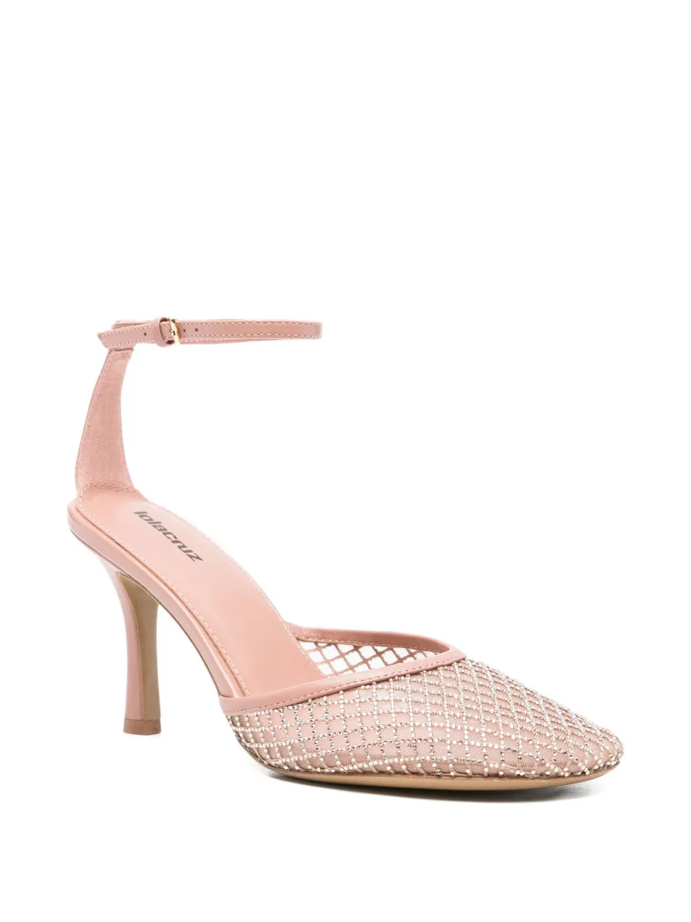 Lola Cruz Ruby schoenen met mesh enkelbandje Beige