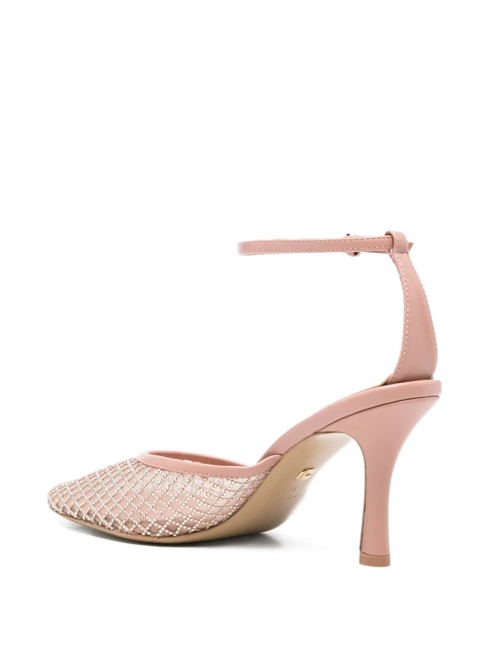 Lola Cruz Ruby schoenen met mesh enkelbandje Beige