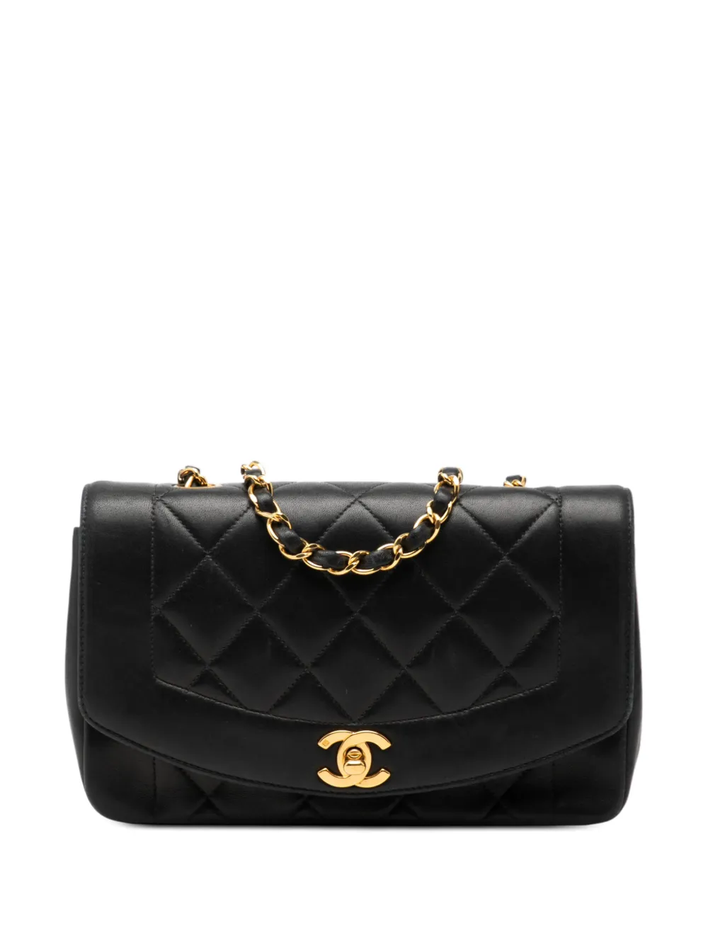CHANEL Pre-Owned 1996-1997 Small Lambskin Diana Flap crossbody bag - Nero