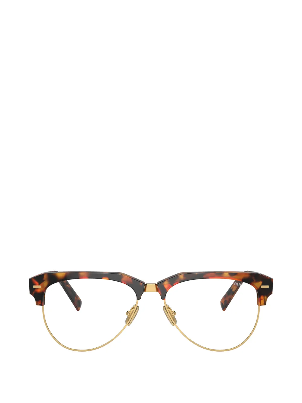 Miu Miu Eyewear browline-frame glasses - Marrone