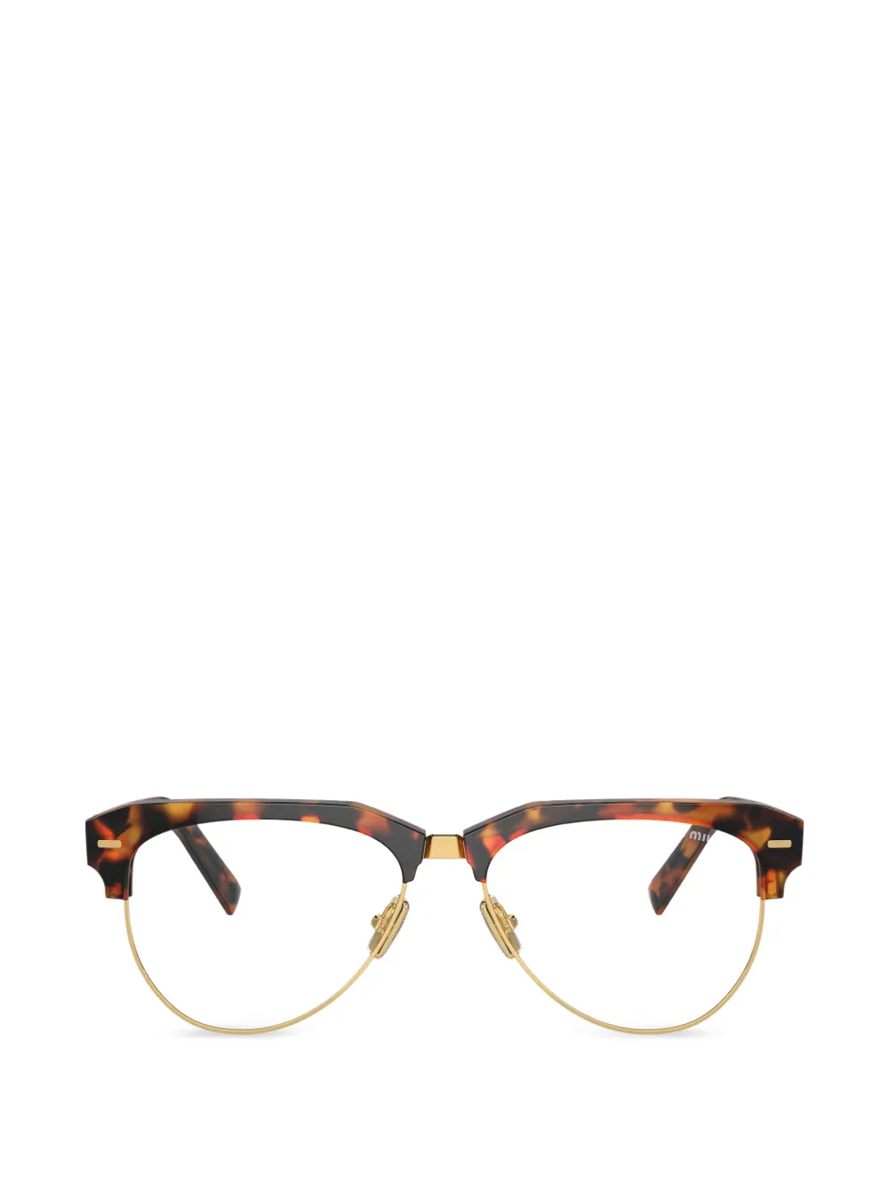 Miu Miu Eyewear browline-frame glasses - Marrone