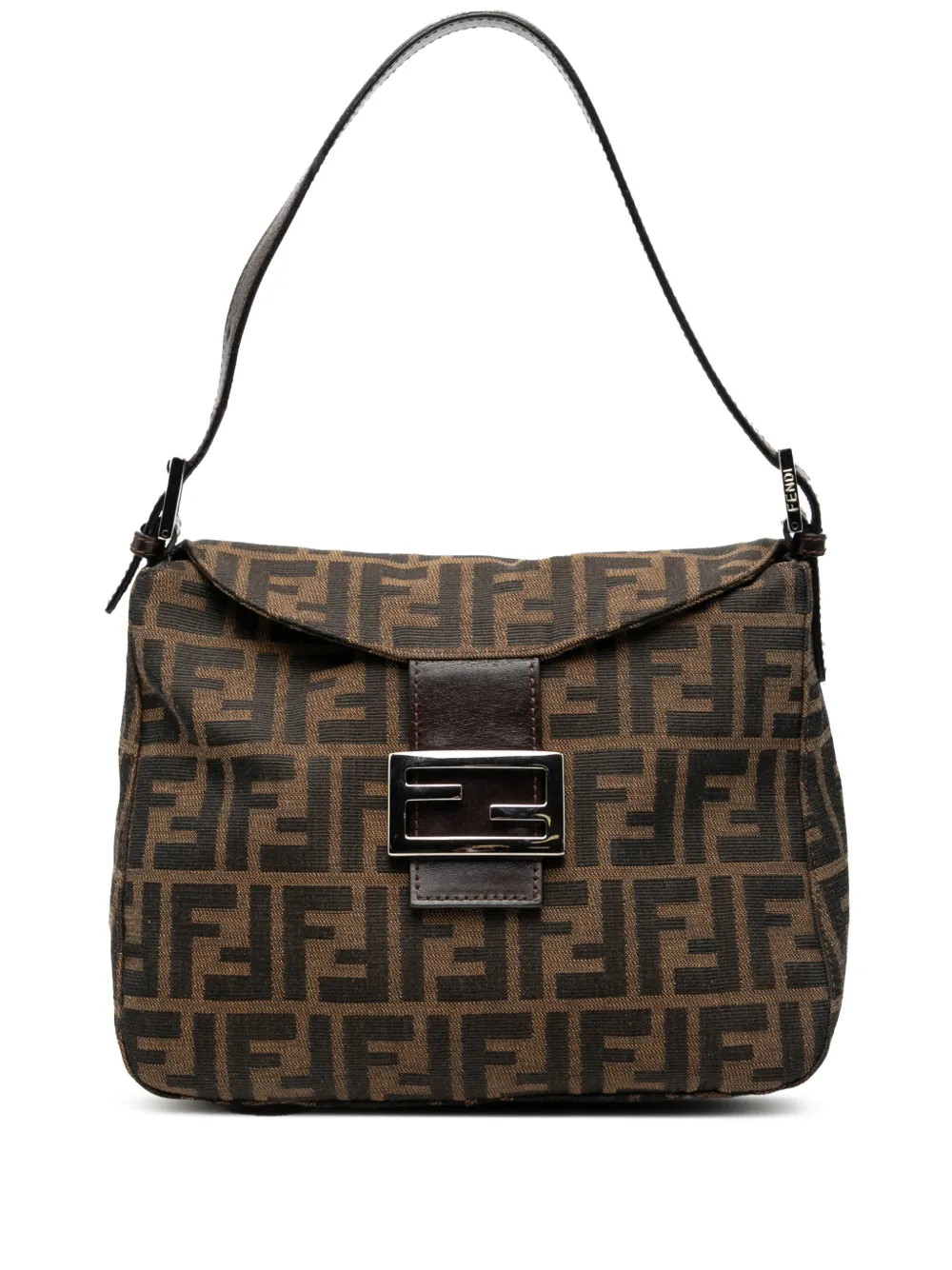 Fendi Pre-Owned 2000-2010 Zucca Canvas Double Flap shoulder bag - Marrone