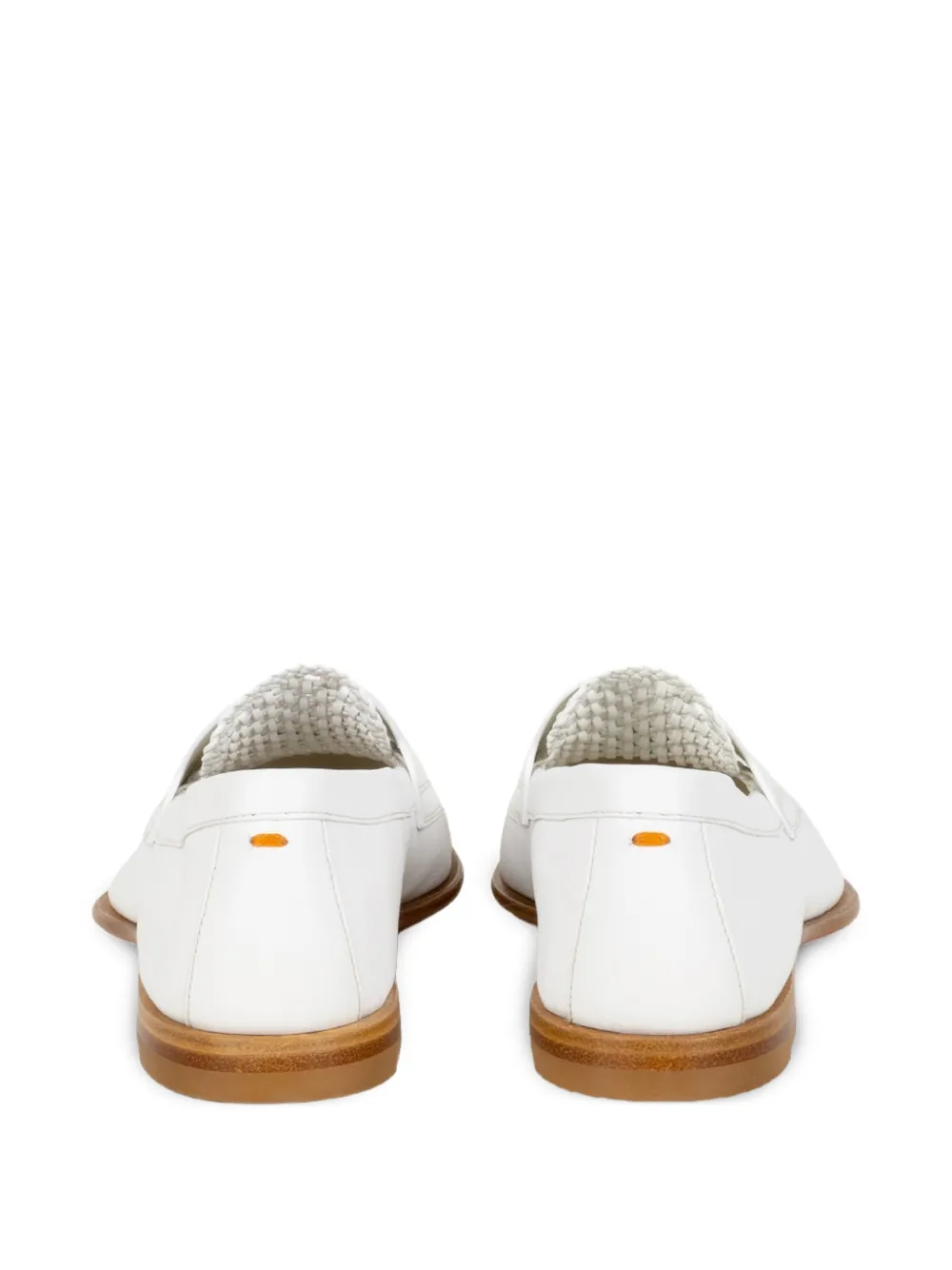  Santoni White Loafers 