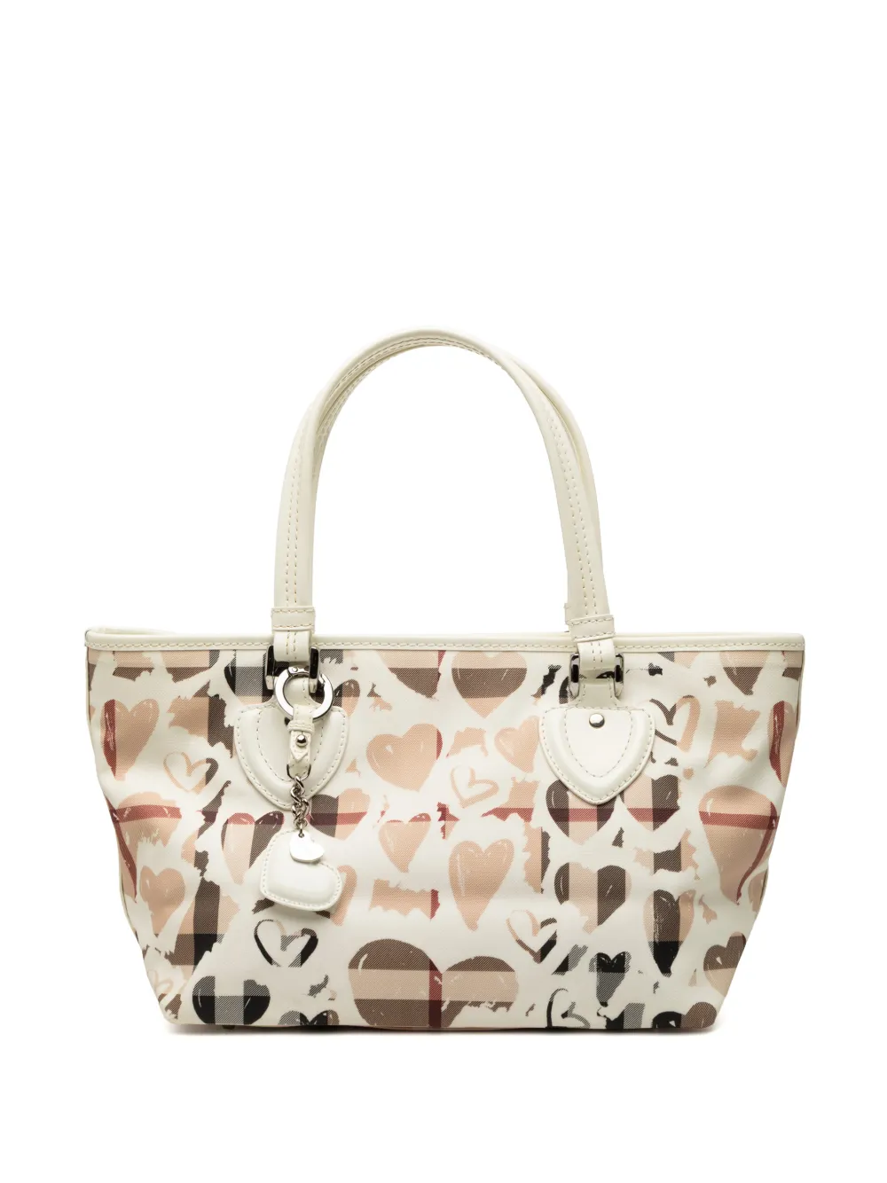 Burberry Pre-Owned 2000-2017 House Check Coated Canvas Hearts Gracie tote bag - Marrone