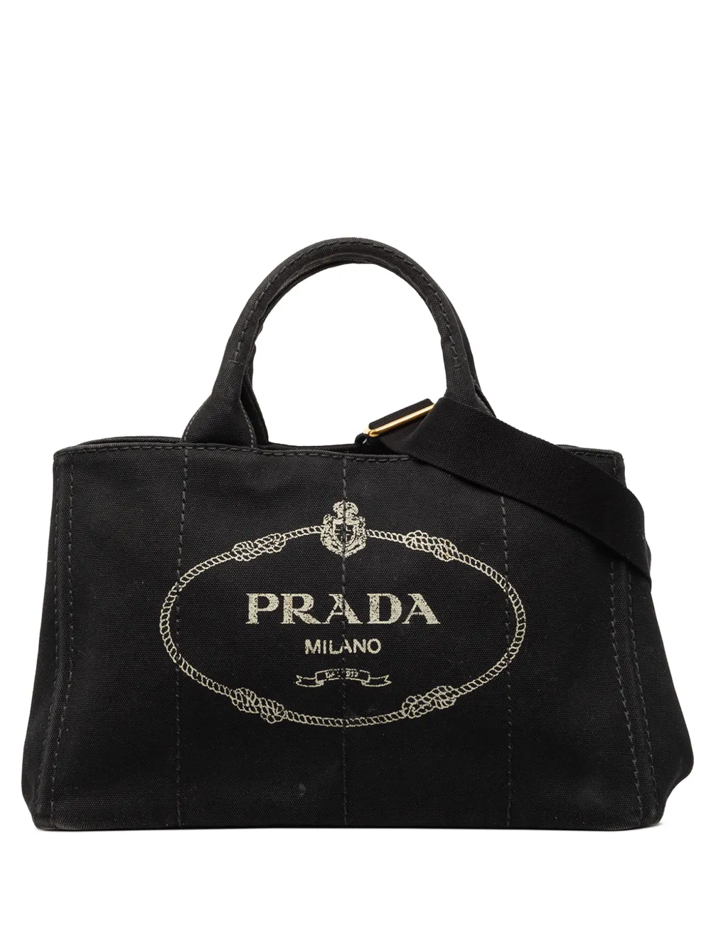 Prada Pre-Owned 2013-2025 Canvas Canapa Logo satchel - Nero