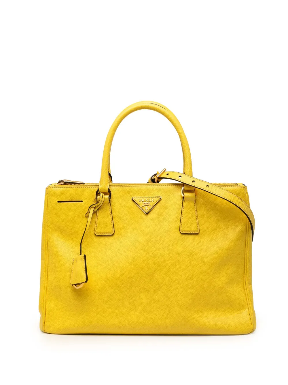 Prada Pre-Owned 2010-2025 Medium Saffiano Lux Galleria Double Zip satchel - Giallo