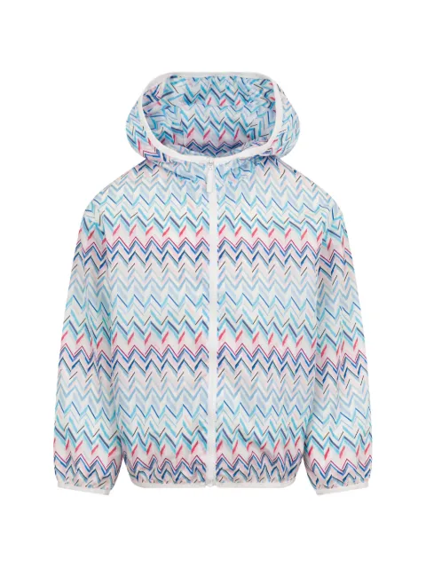 Missoni Kids chamarra con motivo en zigzag y capucha
