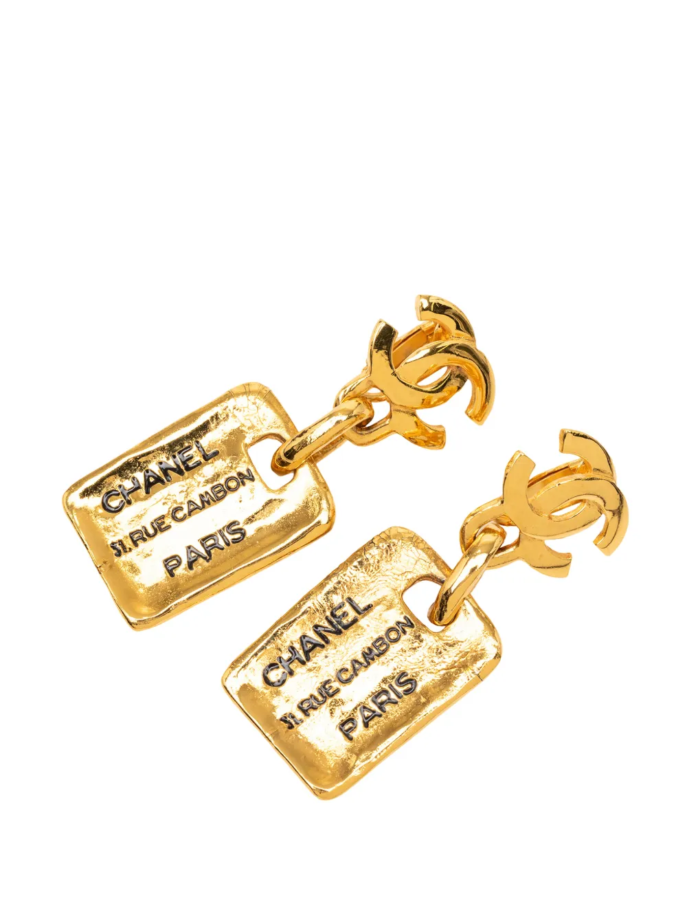 CHANEL Pre-Owned 1950-1970 Gold Plated 31 Rue Cambon Drop Clip On Earrings costume earrings - Oro