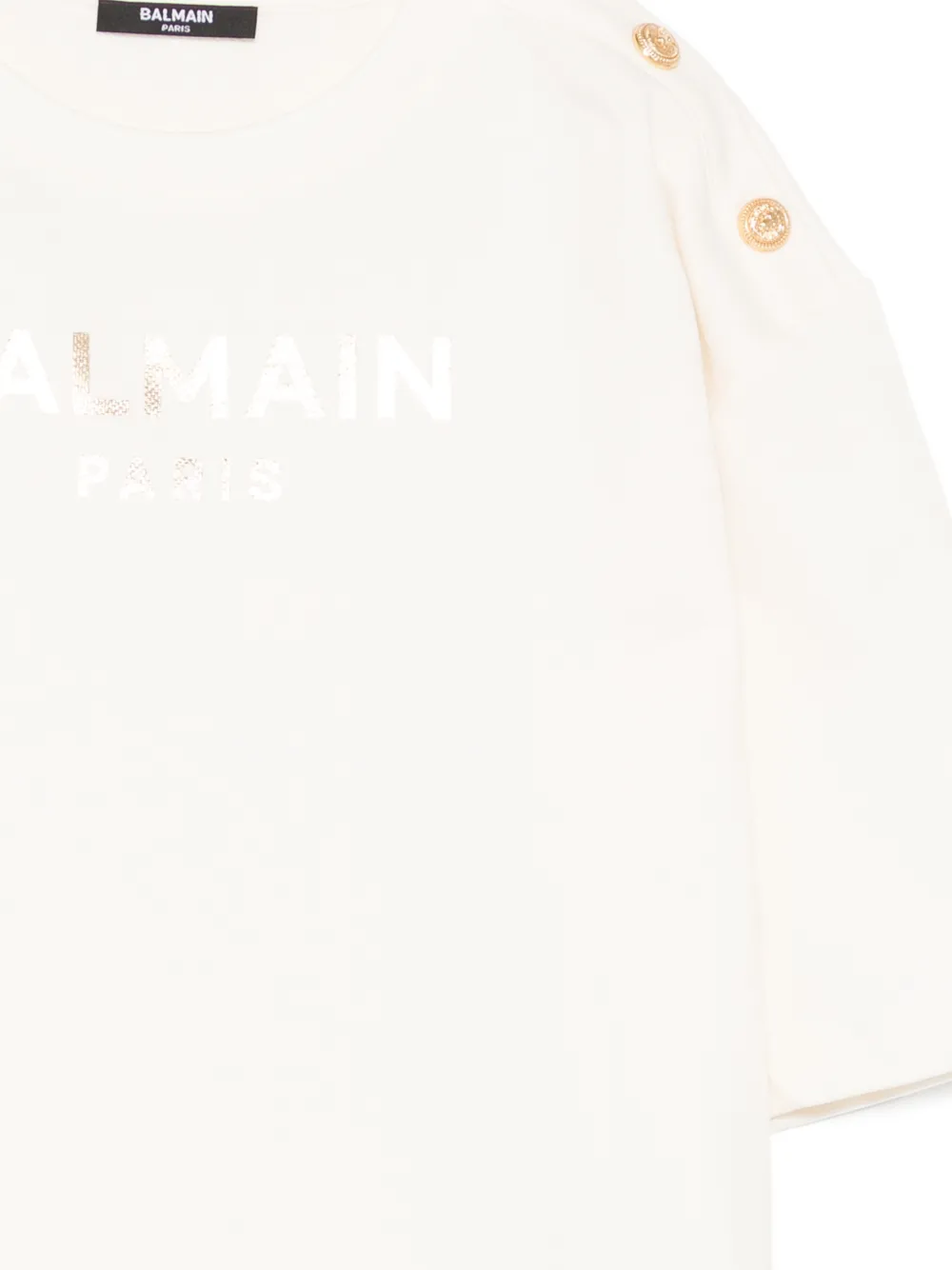 Balmain Kids Jurk met logoprint Beige