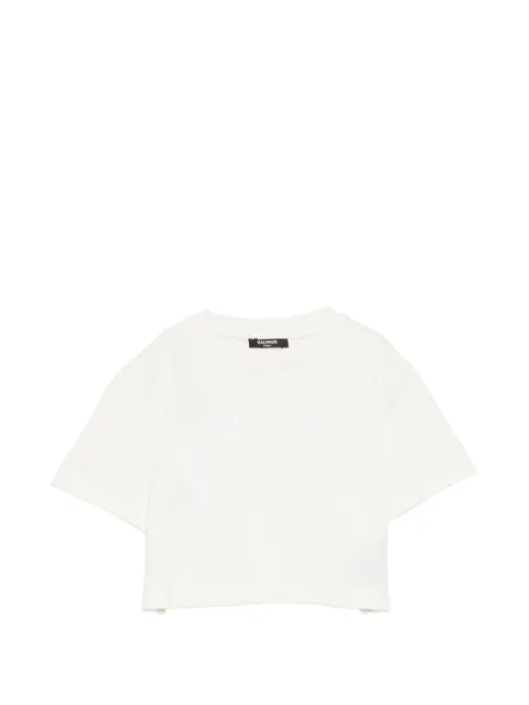 Balmain Kids playera con logo estampado