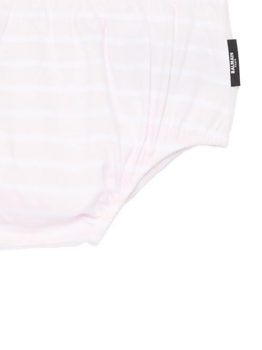 Balmain Kids Katoenen gestreepte jurk Wit