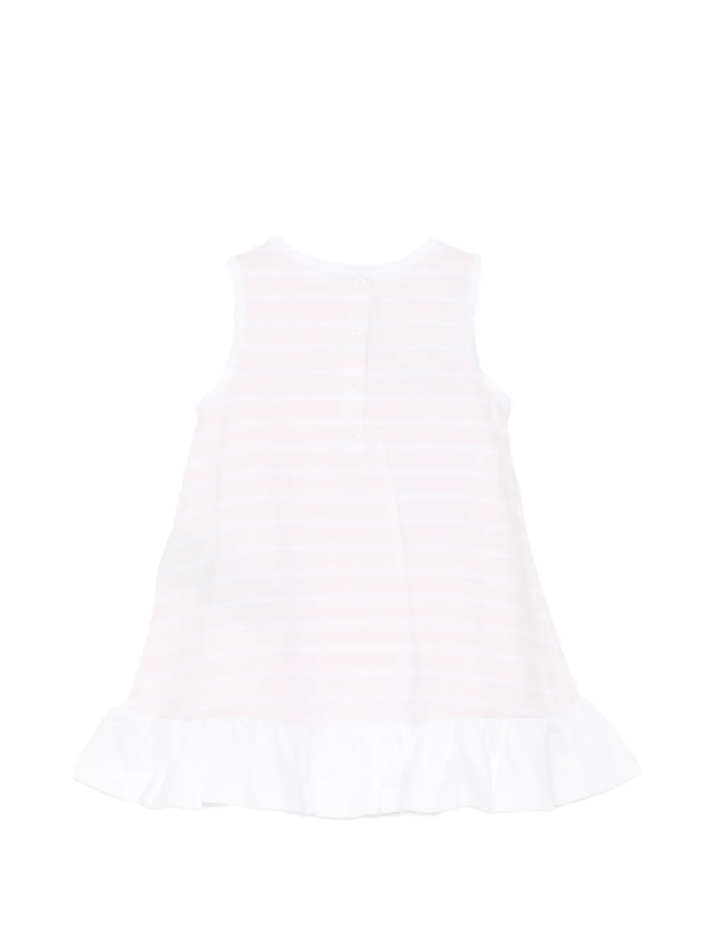 Balmain Kids Katoenen gestreepte jurk Wit