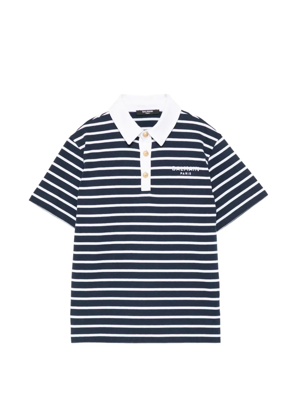 Balmain Kids striped polo shirt - Blu
