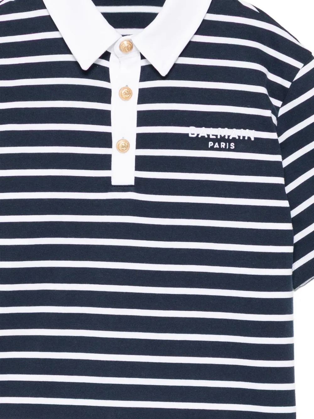  Balmain Kids Polo A Rayas - Azul 