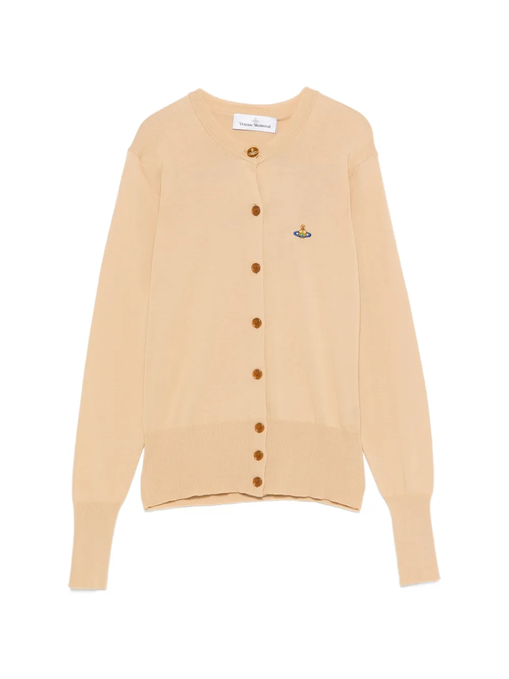 Vivienne Westwood logo-embroidered cardigan - Toni neutri