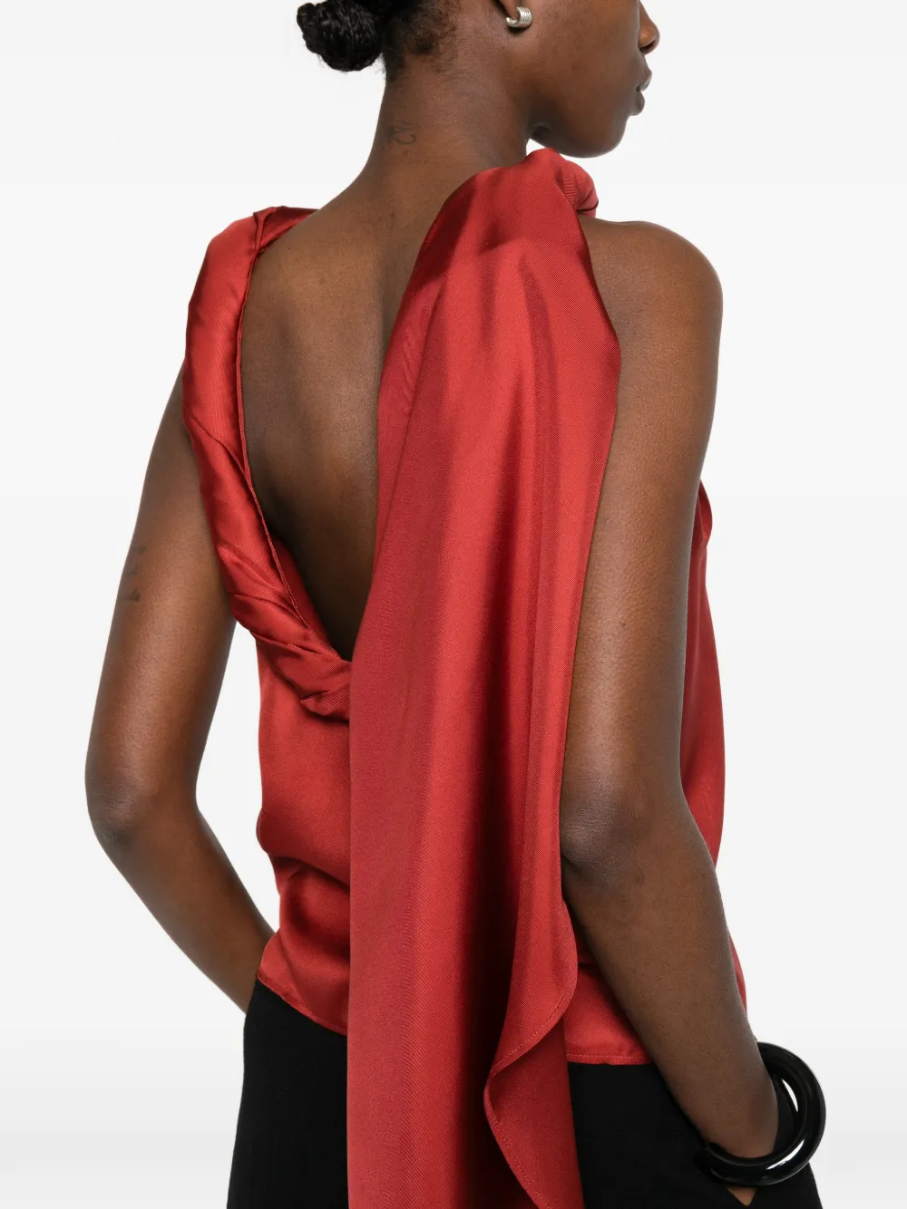 LouLou de Saison Wilma gedrapeerde top Rood