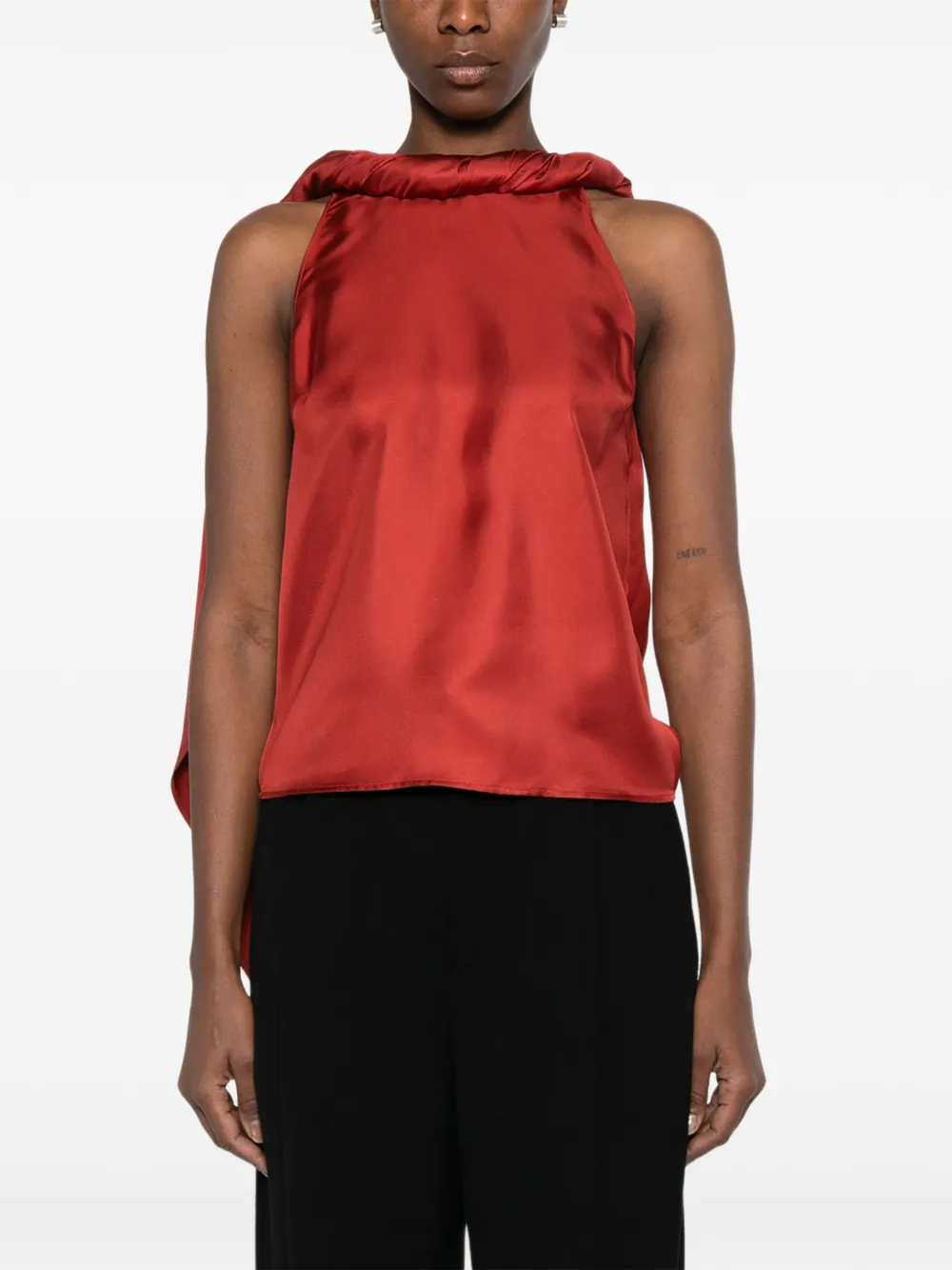  Loulou De Saison Wilma Draped Top - Red 