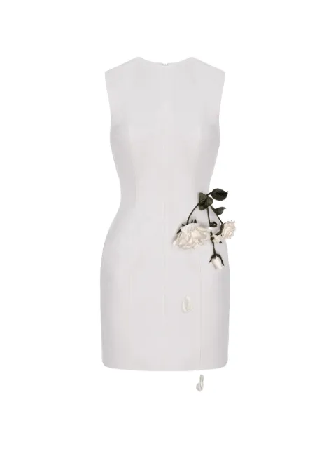 Cristina Savulescu rose-appliqué sleeveless mini dress