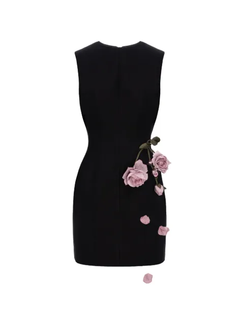Cristina Savulescu rose-appliqué sleeveless mini dress