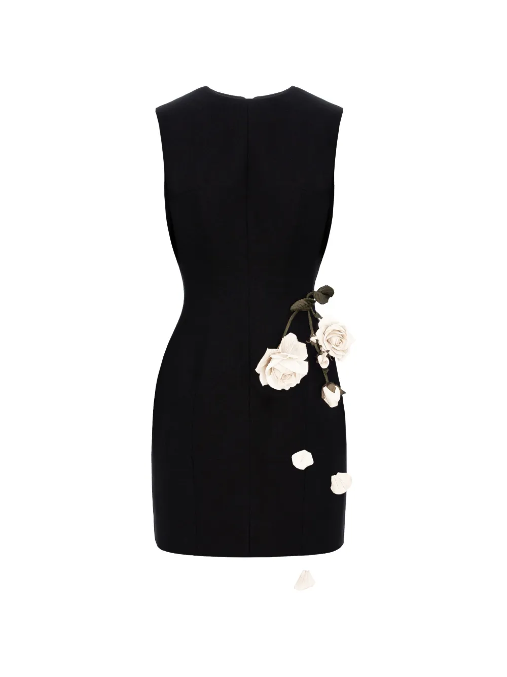 Cristina Savulescu rose-appliqué sleeveless mini dress - Black