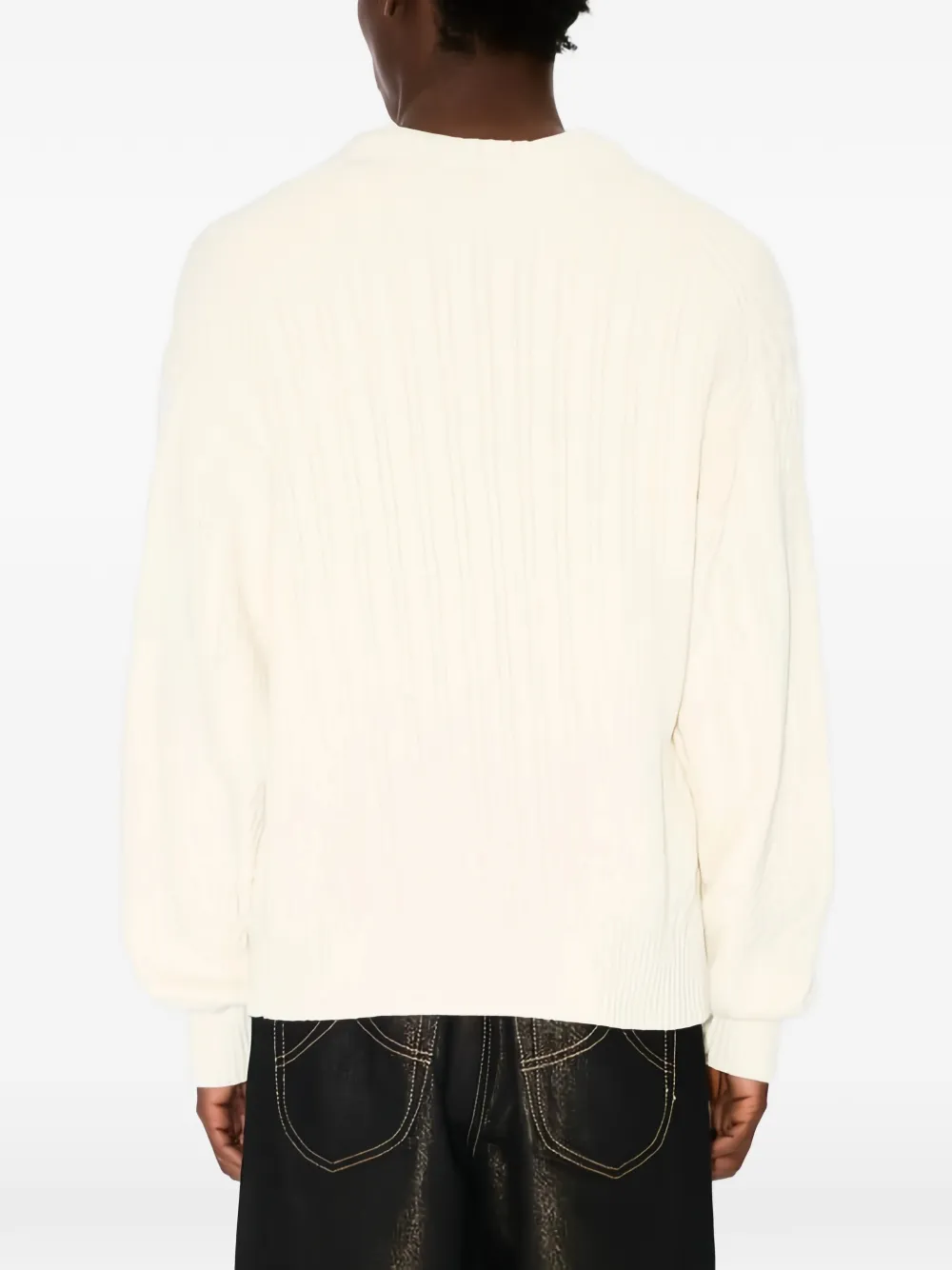  Kenzo Boke Flower Cable-knit Sweater - Neutrals 