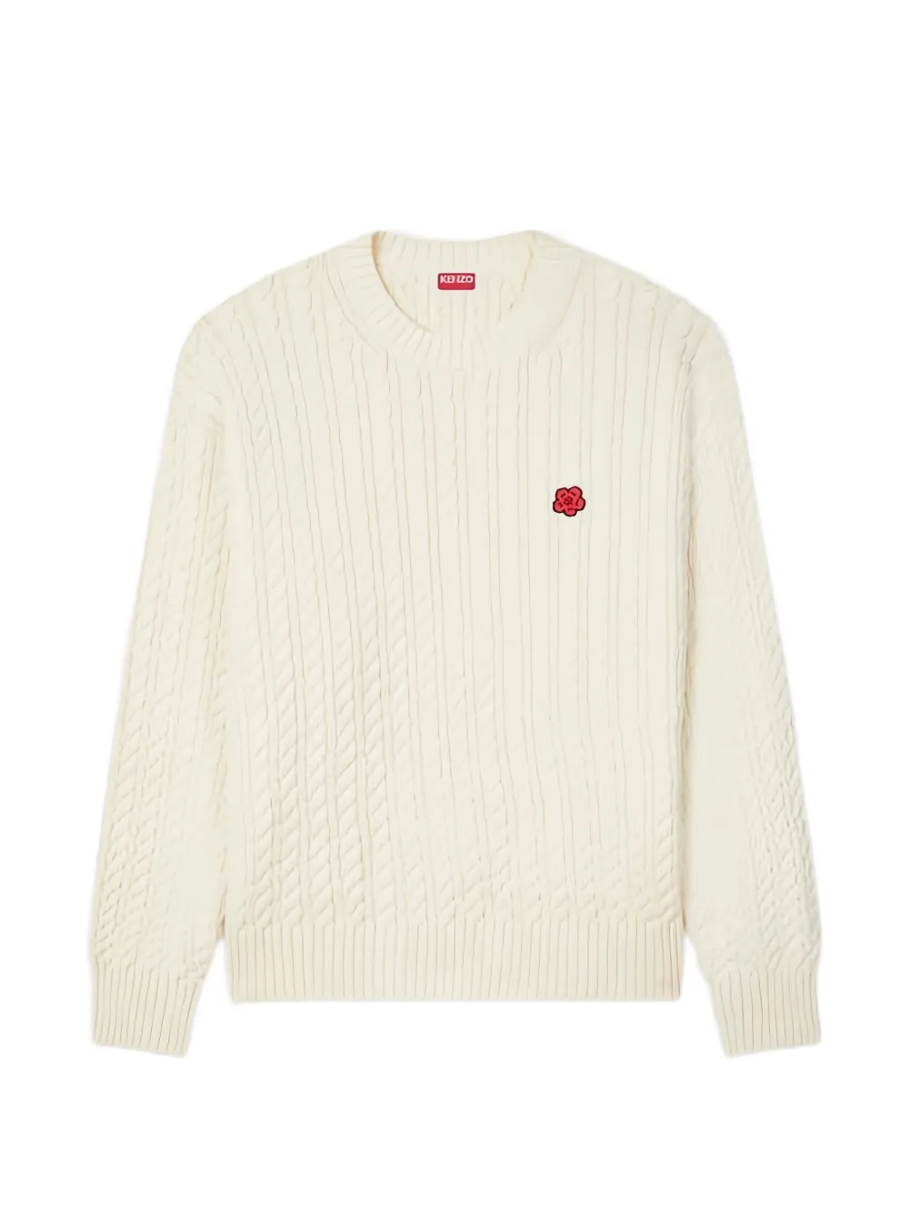 Kenzo Boke Flower cable-knit sweater - Toni neutri
