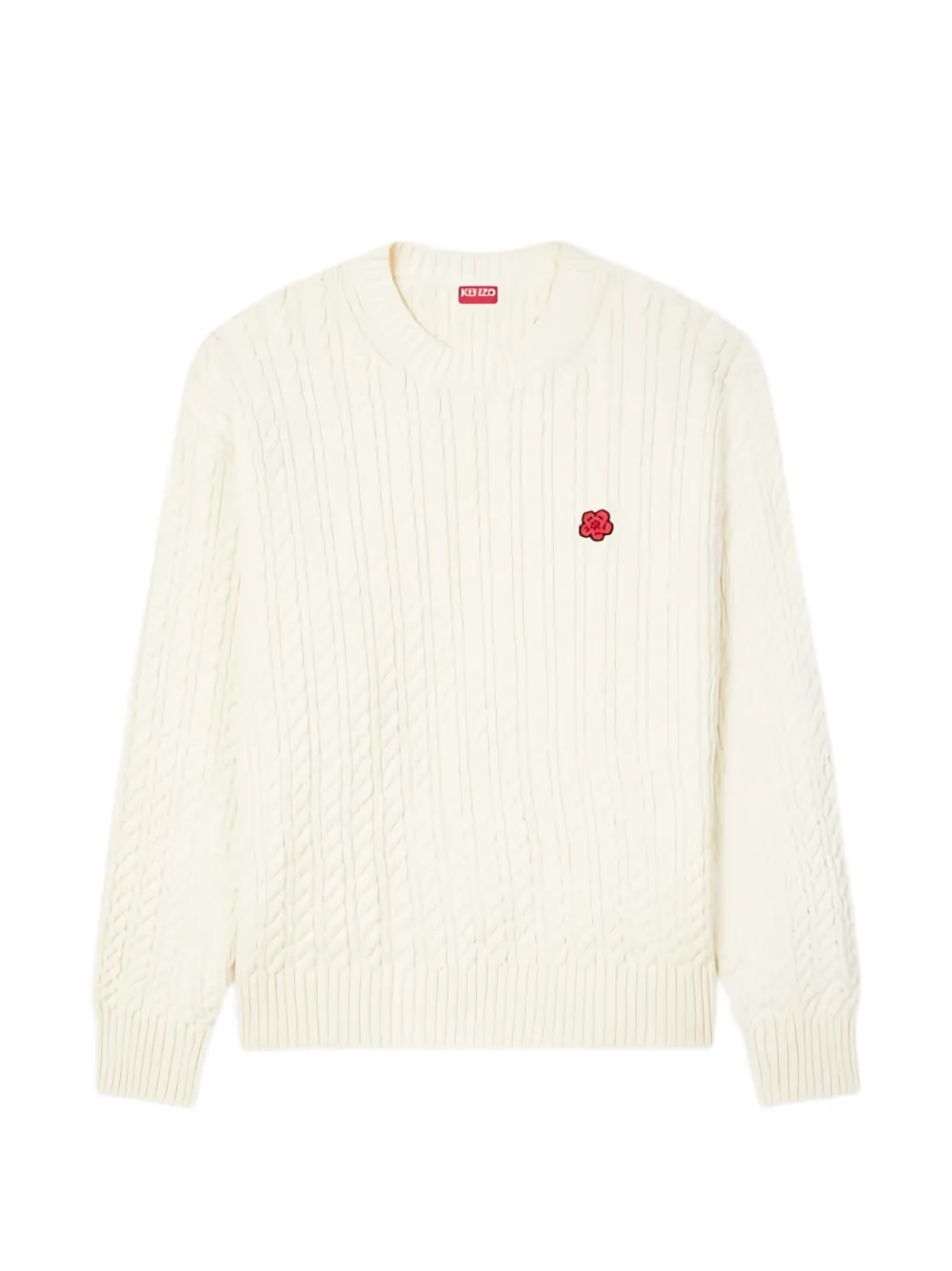 Kenzo Boke Flower cable-knit sweater - Toni neutri