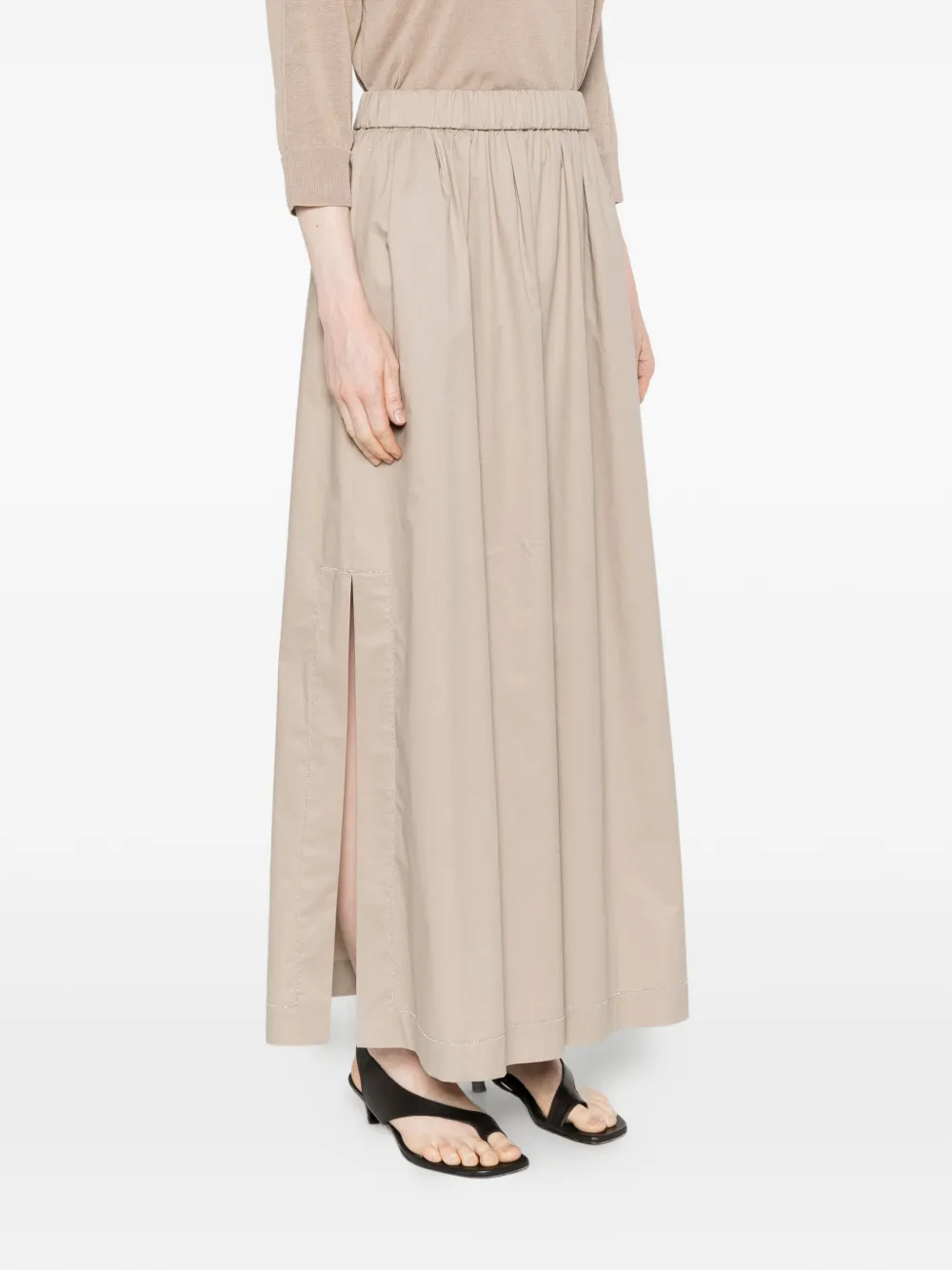  Peserico Elasticated-waistband Maxi Skirt - Neutrals 